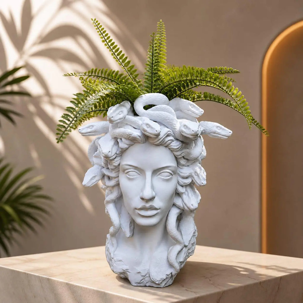 Medusa Art Face Planter Vase – Modern Decorative Sculpture Pot hikariliving