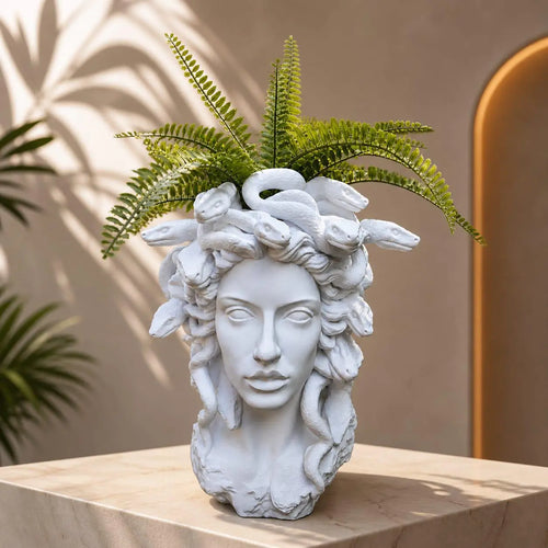Medusa Art Face Planter Vase – Modern Decorative Sculpture Pot hikariliving