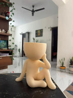Modern Sitting Human Planter | Aesthetic 3D Decorative Plant Pot for Home & Desk Hikari Living